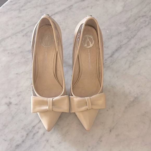 Shoes - The wishbone collection beige bowtie pumps🤍